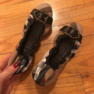 Burberry flats, worn once!
